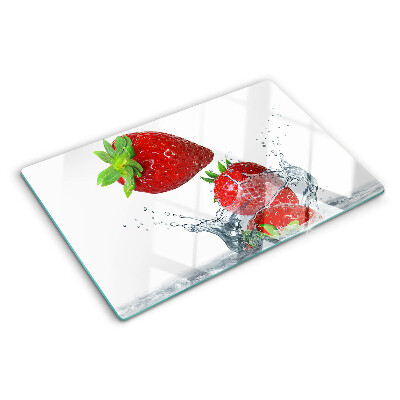 Tagliere in vetro Fragole in acqua