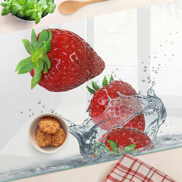 Tagliere in vetro Fragole in acqua