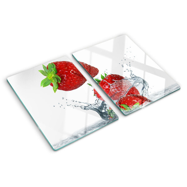 Tagliere in vetro Fragole in acqua