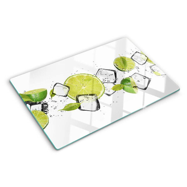 Tagliere in vetro Limoni con ghiaccio in acqua