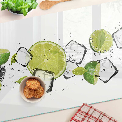 Tagliere in vetro con motivo di limoni immersi in acqua ghiacciata