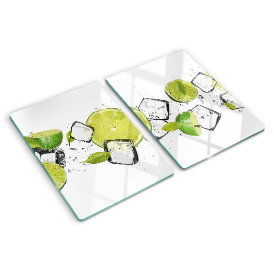 Tagliere in vetro Limoni con ghiaccio in acqua
