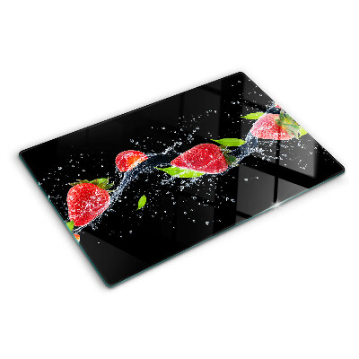 Tagliere in vetro temperato Fragole in acqua