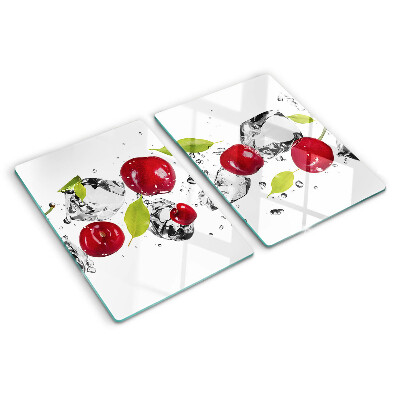 Tagliere in vetro temperato Mele rosse con ghiaccio
