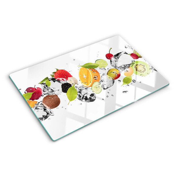 Tagliere in vetro temperato Frutta con ghiaccio