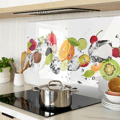 Tagliere in vetro temperato con motivo di frutta e ghiaccio