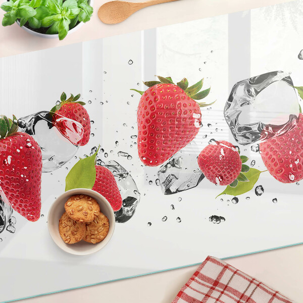 Tagliere in vetro Fragole con ghiaccio