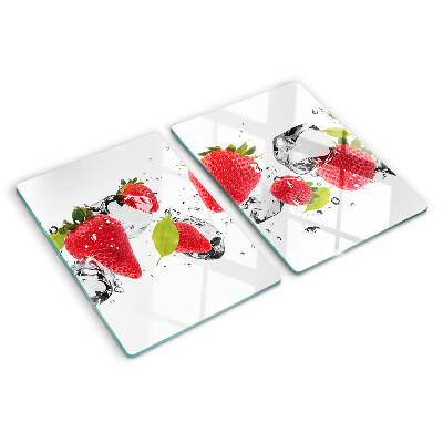 Tagliere in vetro Fragole con ghiaccio