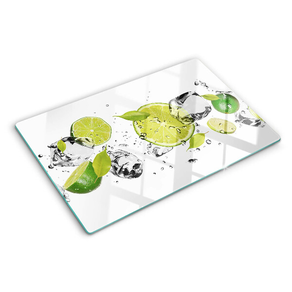 Tagliere in vetro Limoni e ghiaccio in acqua