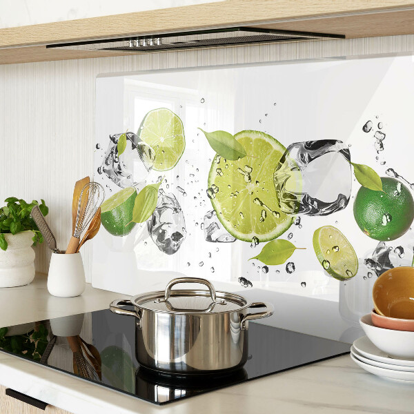 Tagliere in vetro con motivo di limoni e ghiaccio nell'acqua