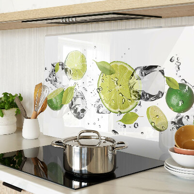 Tagliere in vetro con motivo di limoni e ghiaccio nell'acqua