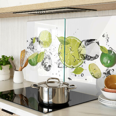 Tagliere in vetro con motivo di limoni e ghiaccio nell'acqua