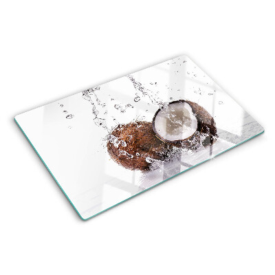 Tagliere in vetro temperato con motivo cocco immerso nell'acqua
