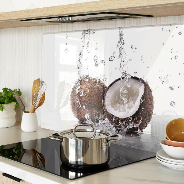 Tagliere in vetro temperato con motivo cocco immerso nell'acqua