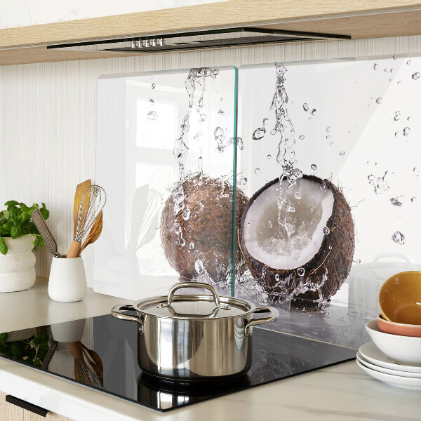 Tagliere in vetro temperato con motivo cocco immerso nell'acqua