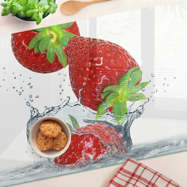 Tagliere in vetro temperato Fragole in acqua