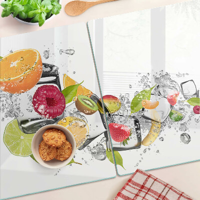 Tagliere in vetro con motivo di frutta immersa in acqua