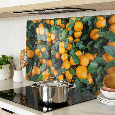 Tagliere in vetro temperato con stampa di mandarini sui rami