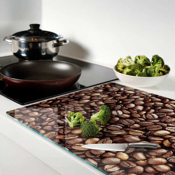 Tagliere in vetro temperato con motivo a chicchi di caffè