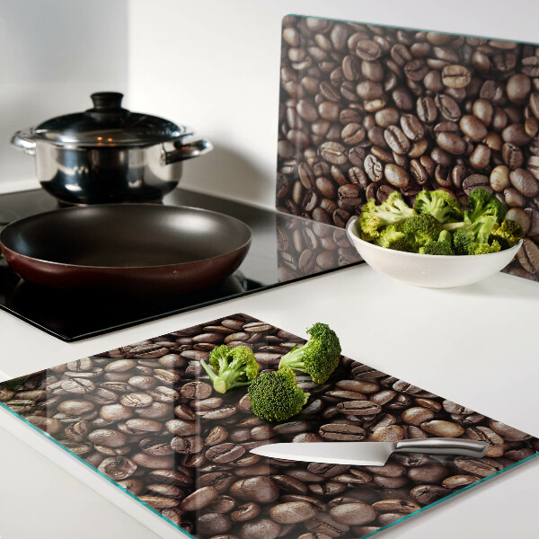 Tagliere in vetro temperato con motivo a chicchi di caffè
