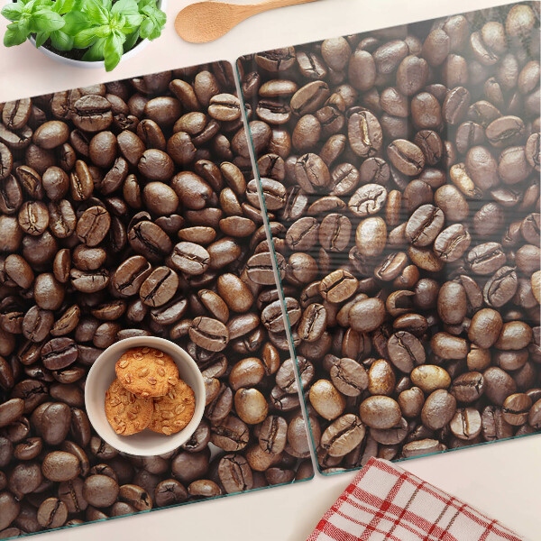 Tagliere in vetro temperato con motivo a chicchi di caffè