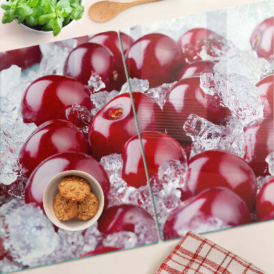 Tagliere in vetro temperato Uva rossa sul ghiaccio