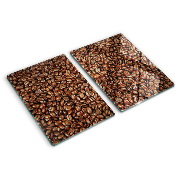 Tagliere in vetro temperato con decorazione a chicchi di caffè