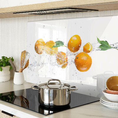 Tagliere in vetro temperato con motivo agrumi immersi in acqua