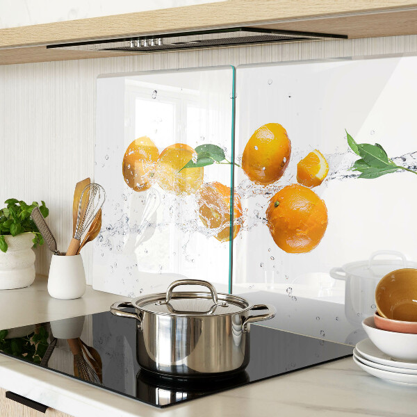 Tagliere in vetro temperato con motivo agrumi immersi in acqua