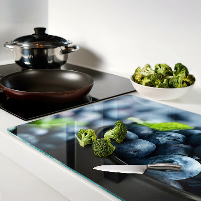 Tagliere in vetro temperato con stampa di mirtilli in una ciotola