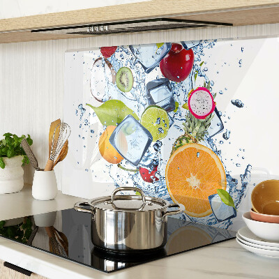 Tagliere in vetro temperato con motivo a frutta e adatto al contatto con il ghiaccio