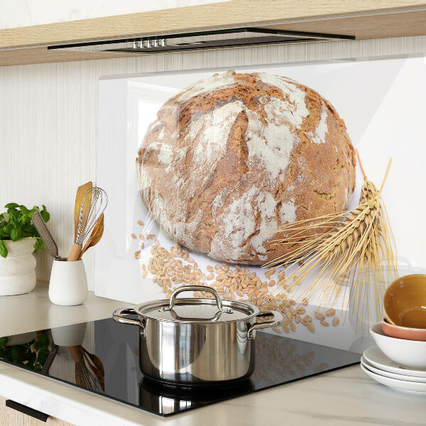 Tagliere in vetro temperato con motivo pane e cereali