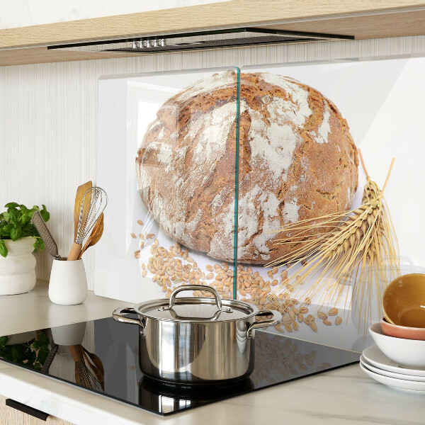 Tagliere in vetro temperato con motivo pane e cereali