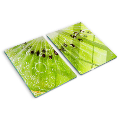 Tagliere in vetro Kiwi con gocce d'acqua