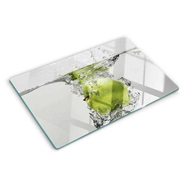 Tagliere in vetro temperato Mela verde in acqua