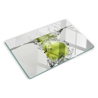 Tagliere in vetro temperato Mela verde in acqua
