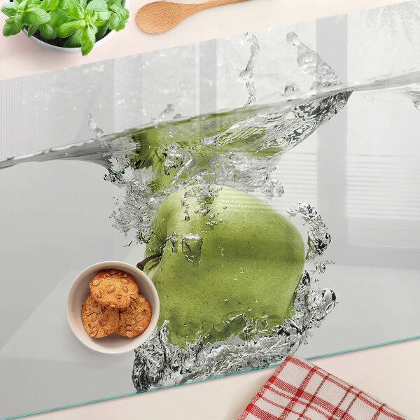 Tagliere in vetro temperato Mela verde in acqua