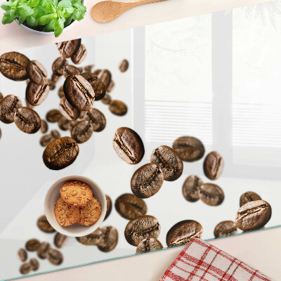 Tagliere in vetro con decorazione a chicchi di caffè