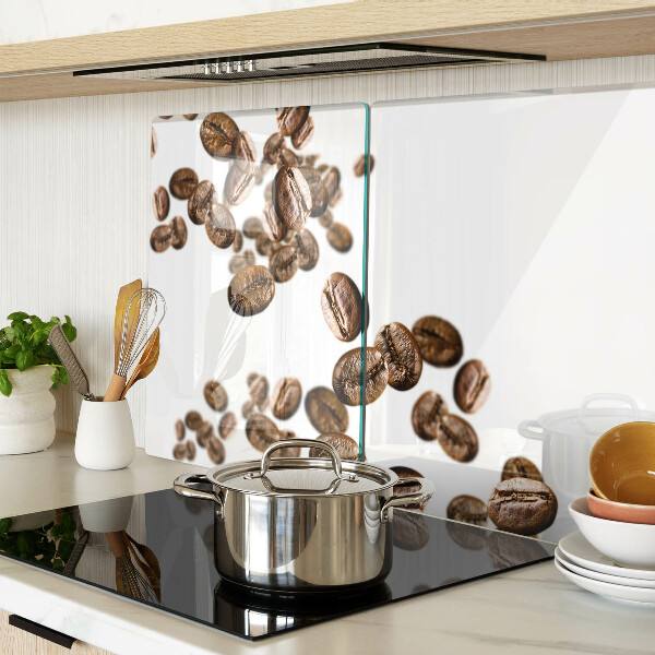 Tagliere in vetro con decorazione a chicchi di caffè