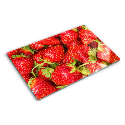 Tagliere in vetro temperato Fragole sullo sfondo