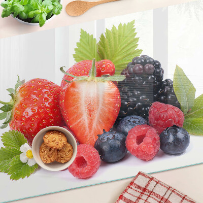 Tagliere in vetro temperato con stampa a tema frutti di bosco