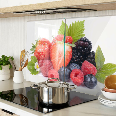 Tagliere in vetro temperato con stampa a tema frutti di bosco