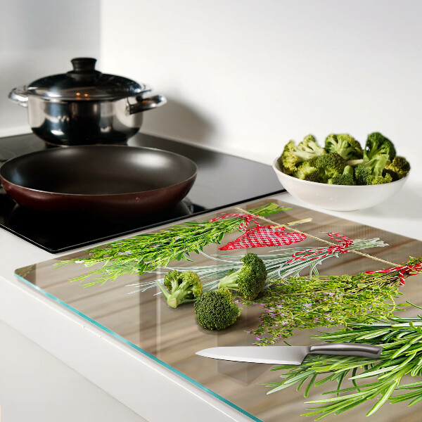 Tagliere in vetro temperato Erbe sullo spago