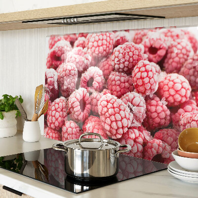 Tagliere in vetro temperato con stampa lamponi in motivo fresco