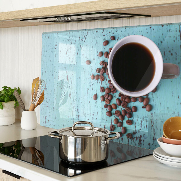 Tagliere in vetro temperato con motivo caffè e chicchi di caffè