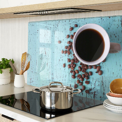 Tagliere in vetro temperato con motivo caffè e chicchi di caffè