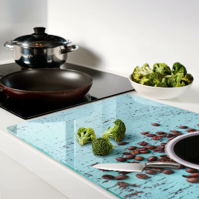 Tagliere in vetro temperato con motivo caffè e chicchi di caffè