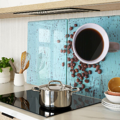 Tagliere in vetro temperato con motivo caffè e chicchi di caffè