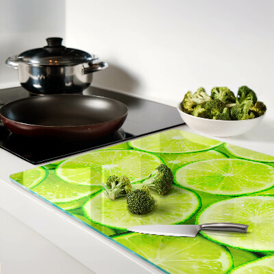 Tagliere in vetro temperato con decorazione a fette di lime