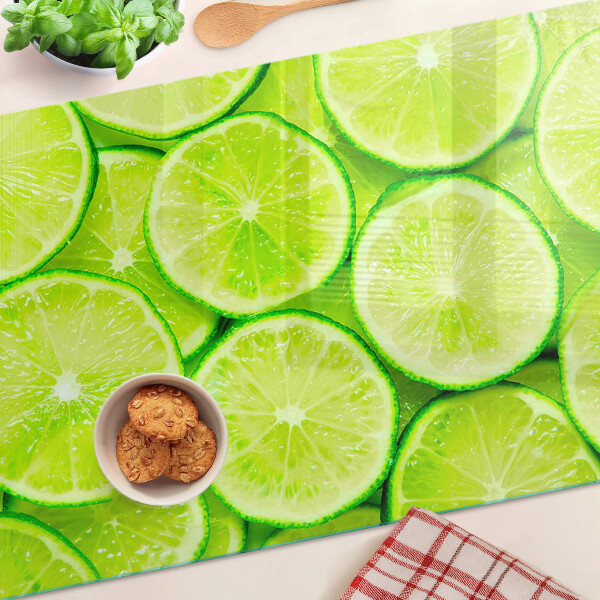 Tagliere in vetro temperato con decorazione a fette di lime